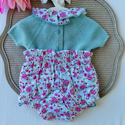 Conjunto Rose para bebé  - 3 aos 12M - Verde água
