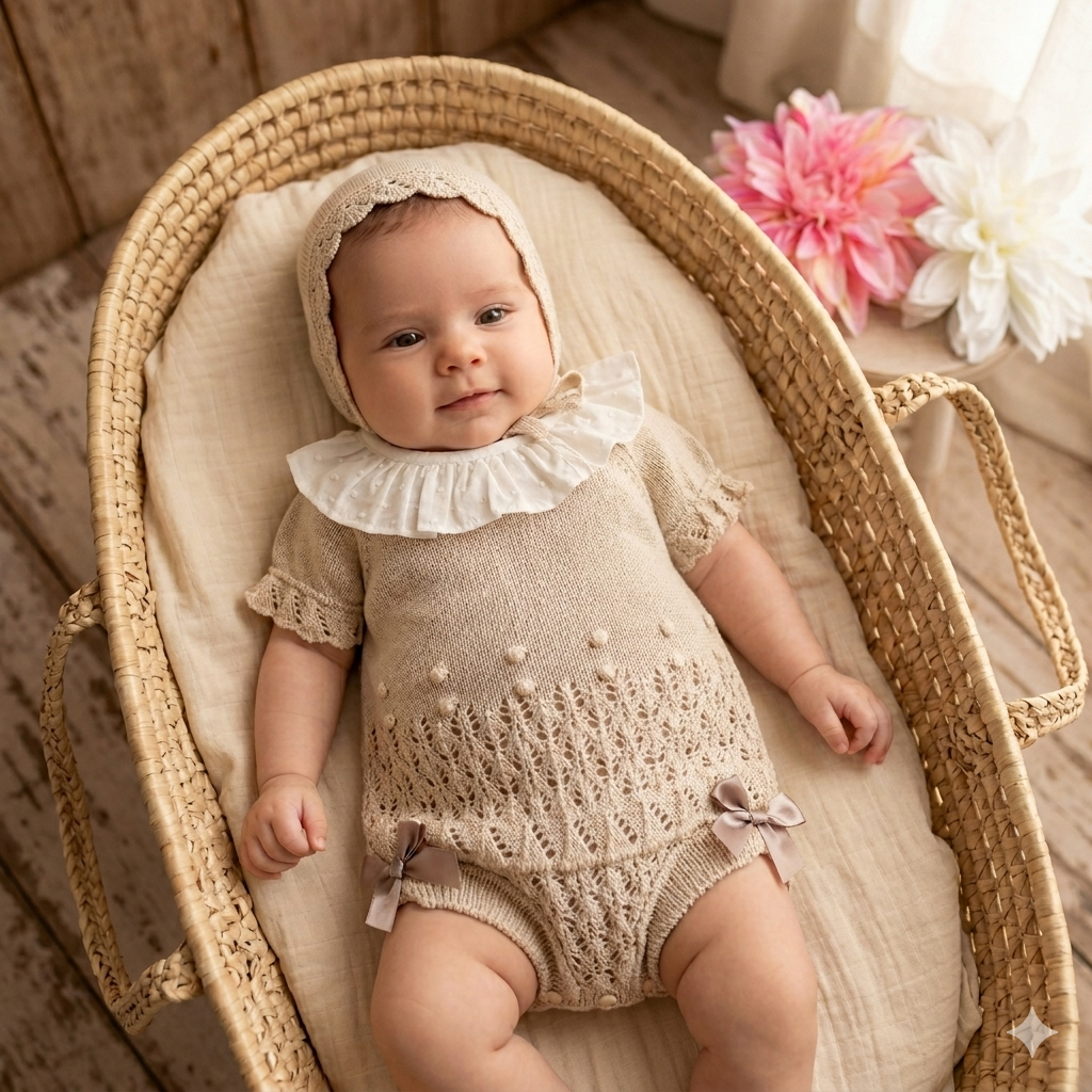 Conjunto Mariana para bebé - 1 aos 12M - Areia