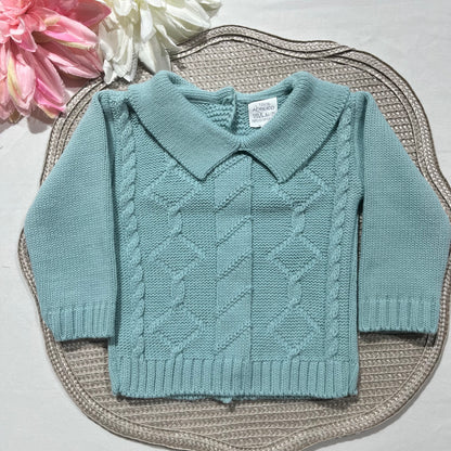 Conjunto em malha para bebé - 1/3M - Verde água