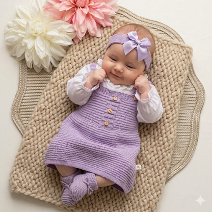 Conjunto vestido para bebé - 1/3 -Lavanda