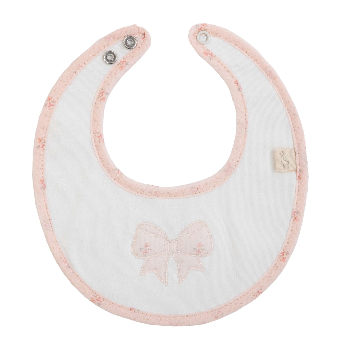 Baby Gi - Babete branco com laço Flora