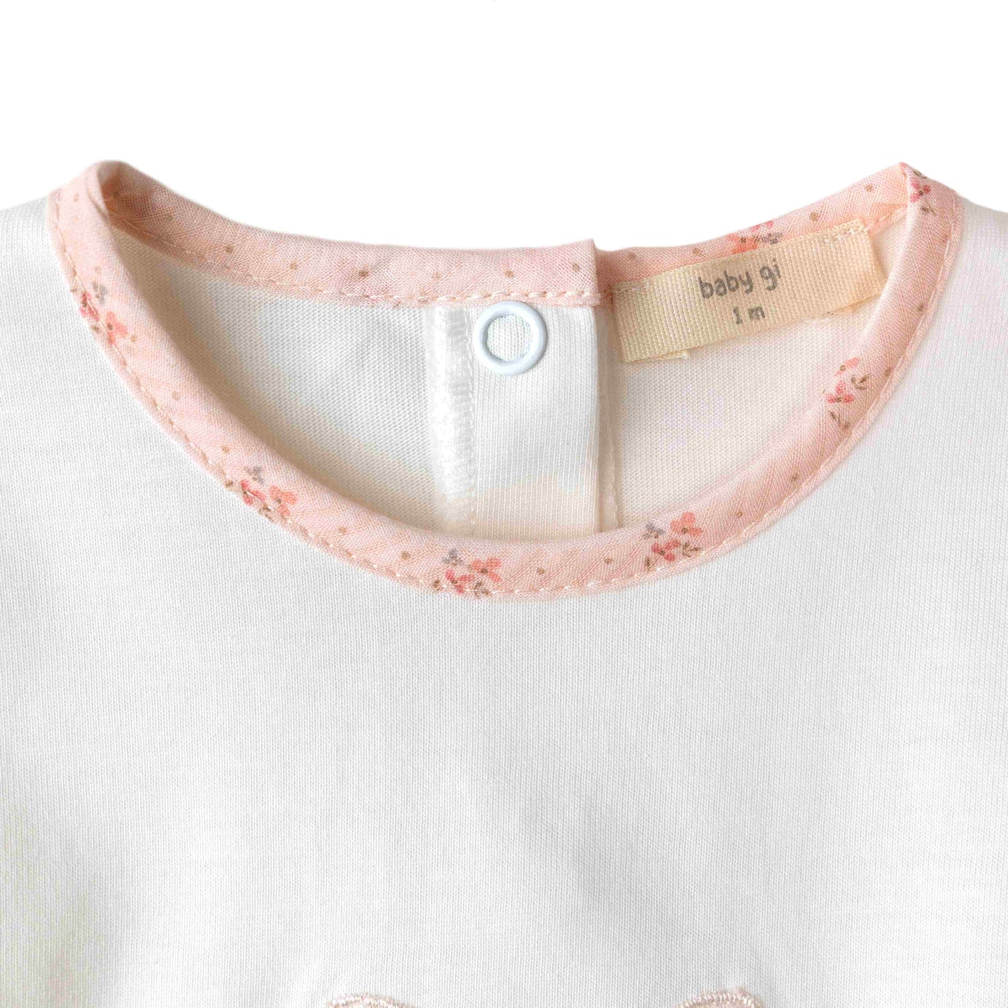 Baby Gi - Fofo branco com laço flora bebé - 100% algodão