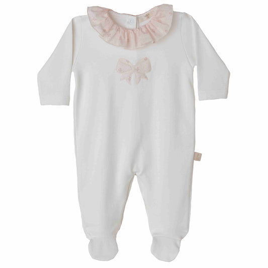 Baby Gi Flora - Babygrow branco recém- nascido