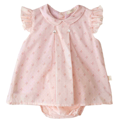 Baby Gi - Vestido com tapa fraldas flora bebé - 100% algodão