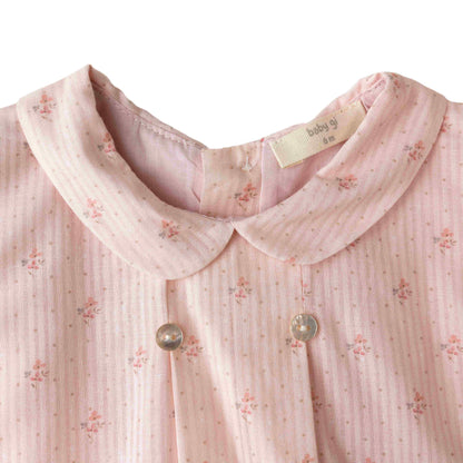 Baby Gi - Vestido com tapa fraldas flora bebé - 100% algodão