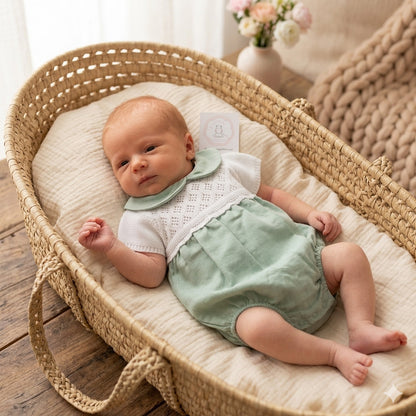 Fofo tricot para bebé - 1 aos 6M - verde seco