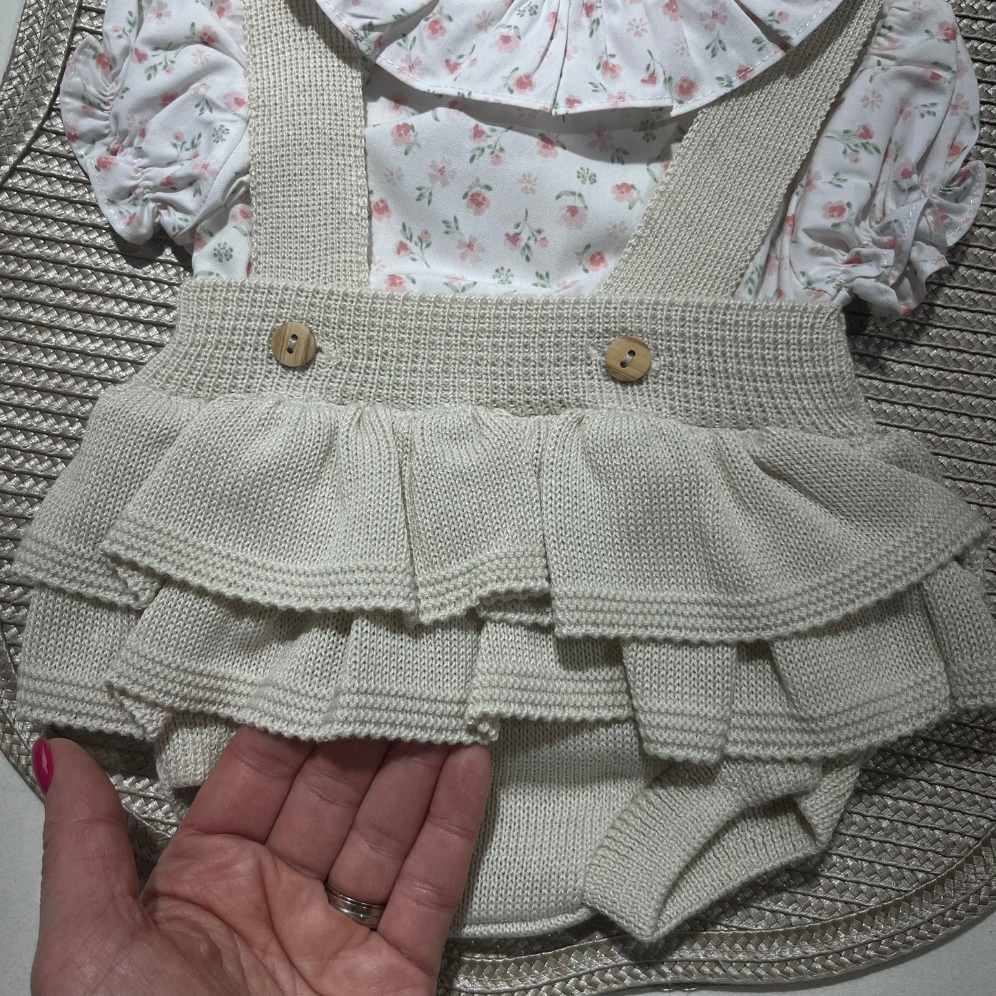 Conjunto Flor - Fofo e camisa - 0 aos 12M - Areia