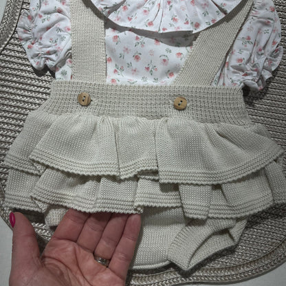 Conjunto Flor - Fofo e camisa - 0 aos 12M - Areia