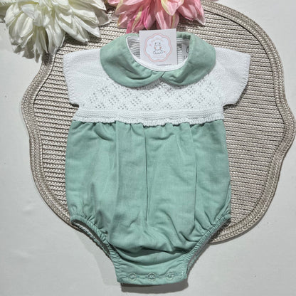 Fofo tricot para bebé - 1 aos 6M - verde seco