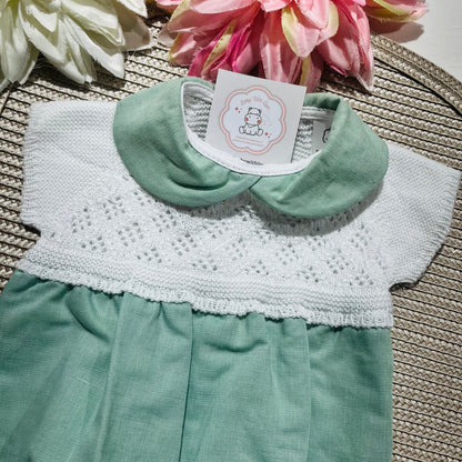 Fofo tricot para bebé - 1 aos 6M - verde seco