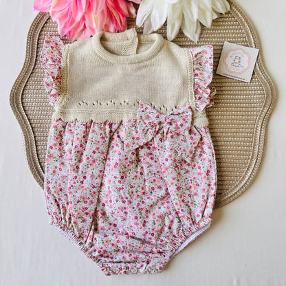 Conjunto Flor  para bebé - Areia