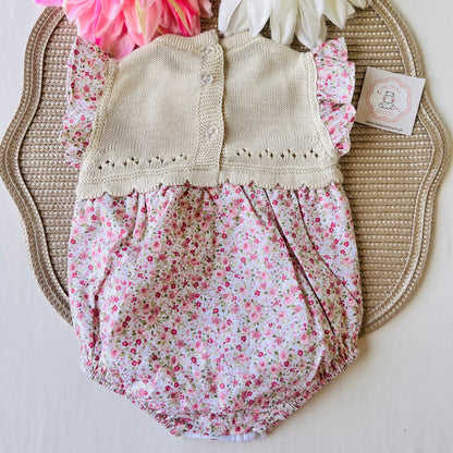 Conjunto Flor  para bebé - Areia