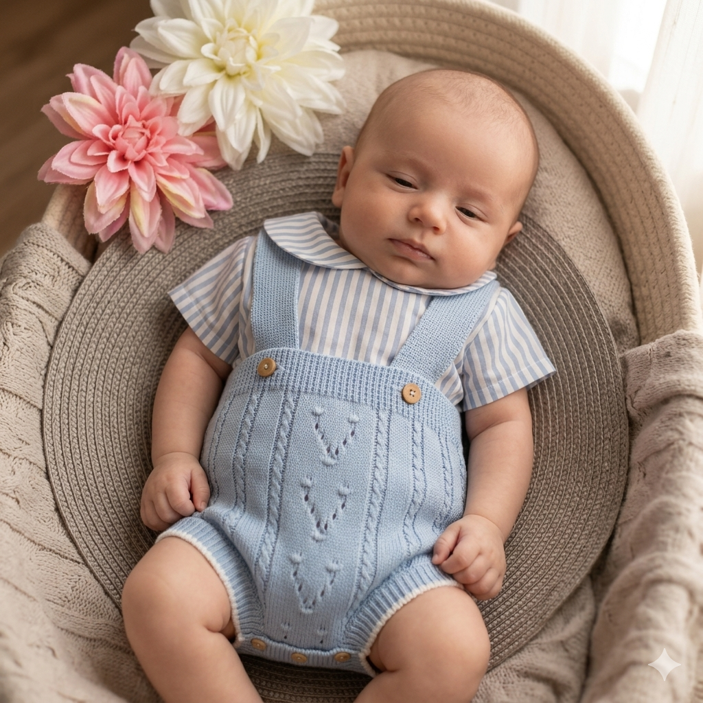 Conjunto Francisco - Fofo e camisa - 3 aos 12M - Azul bebé
