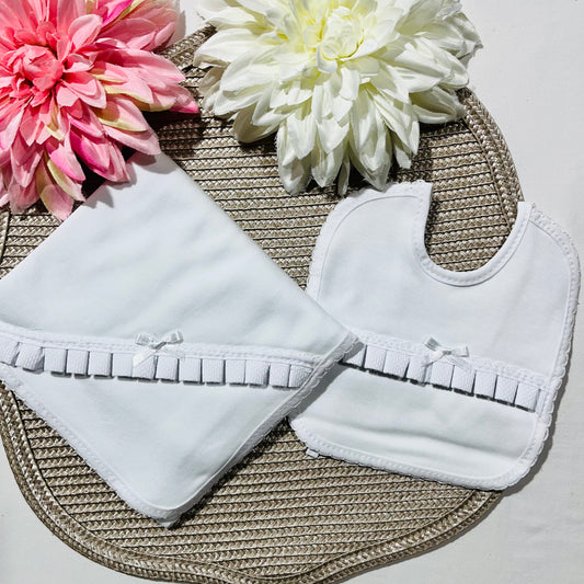 Conjunto fralda e babete - 100% algodão - Com ou Sem personalização