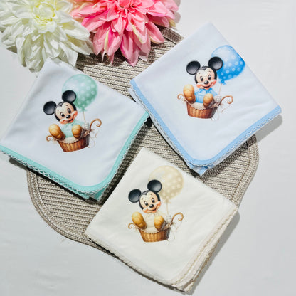 Fralda em algodão Mickey no balão