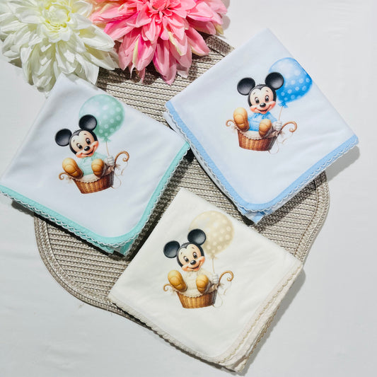 Fralda em algodão Mickey no balão
