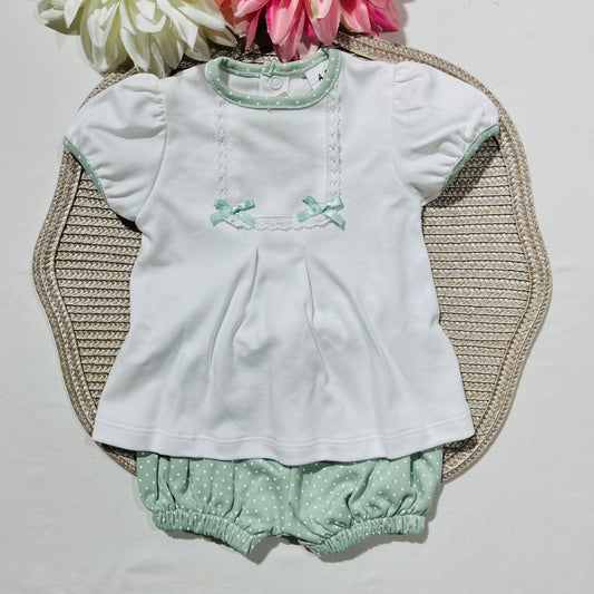 Conjunto de algodão de bebé - Verde seco