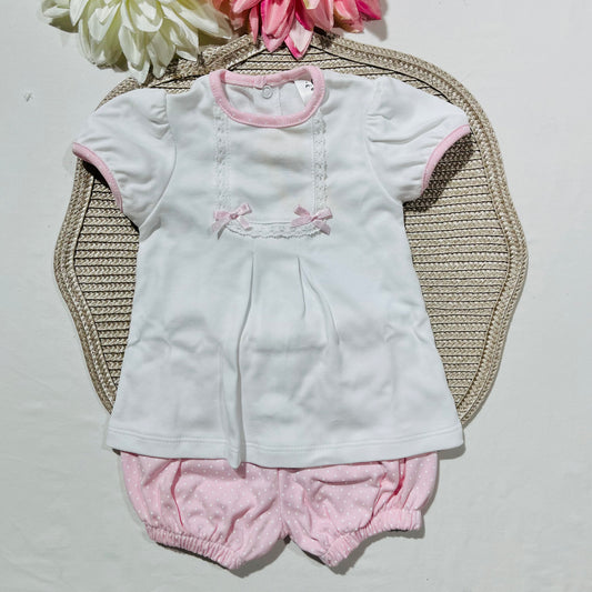 Conjunto de algodão de bebé - Rosa bebé