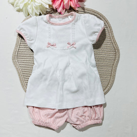 Conjunto de algodão de bebé - Rosa velho