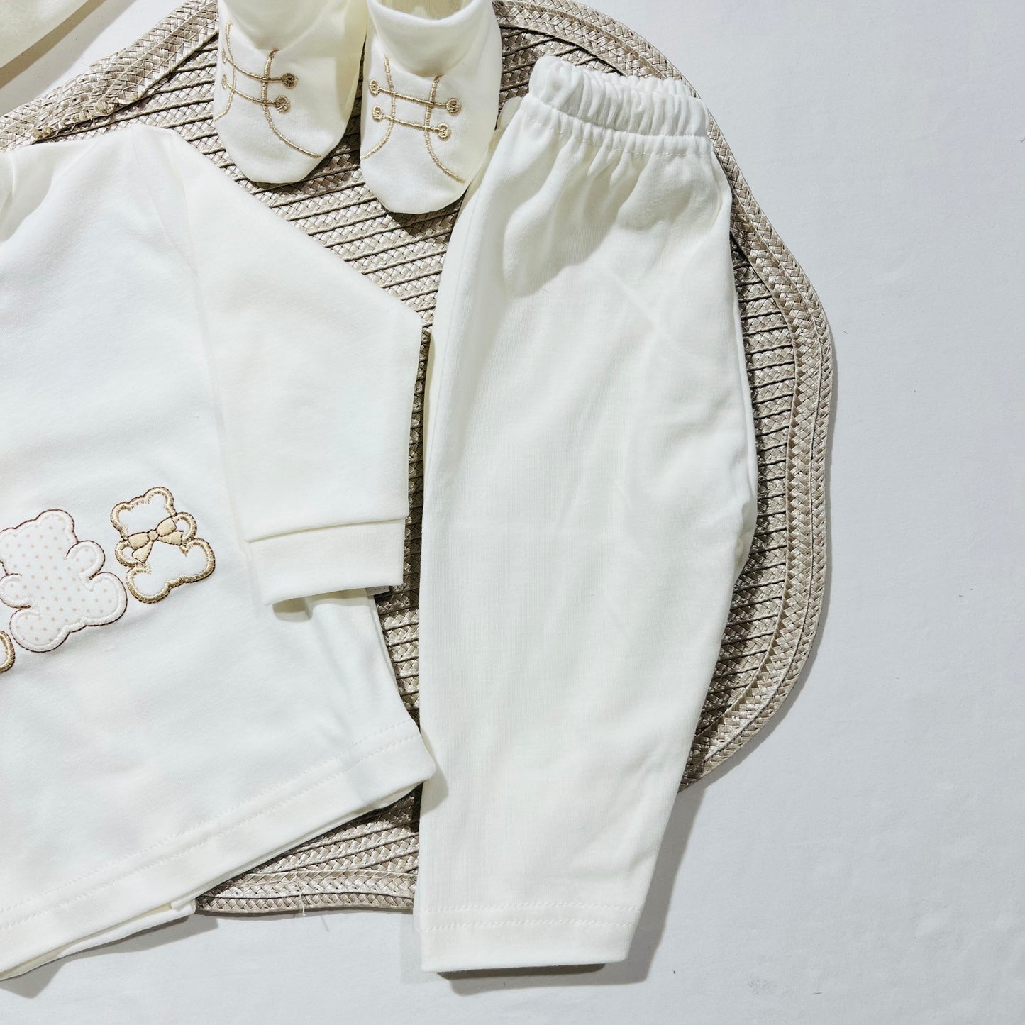 Conjunto de bebé em algodão - 4 peças - Ursinho