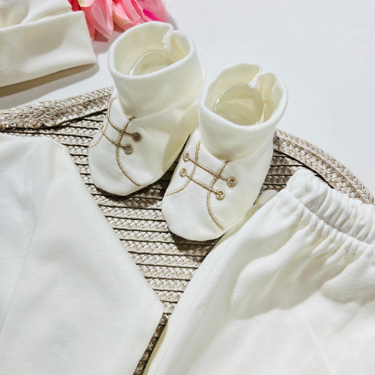 Conjunto de bebé em algodão - 4 peças - Ursinho