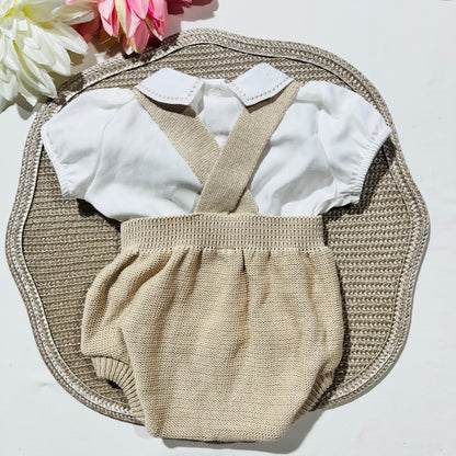 Conjunto de bebé em malha- Fofo e camisa em algodão