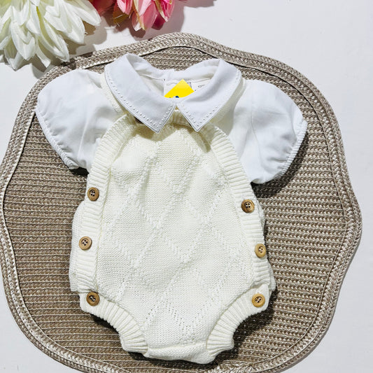 Conjunto de bebé em malha - Fofo e camisa em algodão