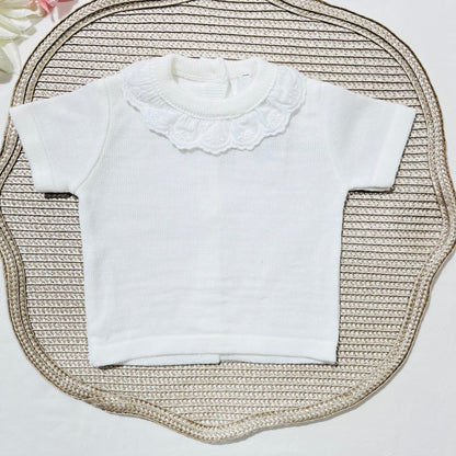 Conjunto saída de maternidade para bebé - Conjunto Laço de bebé em malha - Rosa velho - 2 peças