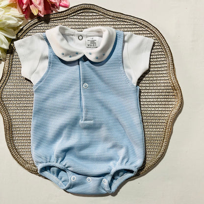 Conjunto de Bebé - Fofo e camisa em azul bebé  - Pintinhas
