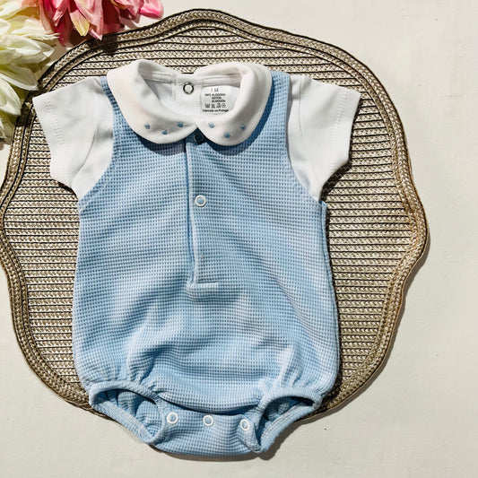 Conjunto de Bebé - Fofo e camisa em azul bebé  - Pintinhas