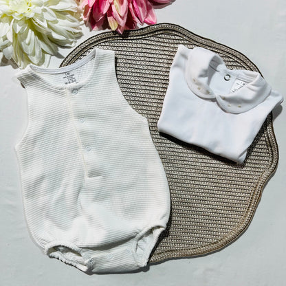 Conjunto saída de maternidade para bebé - Fofo e camisa em pérola  - Pintinhas