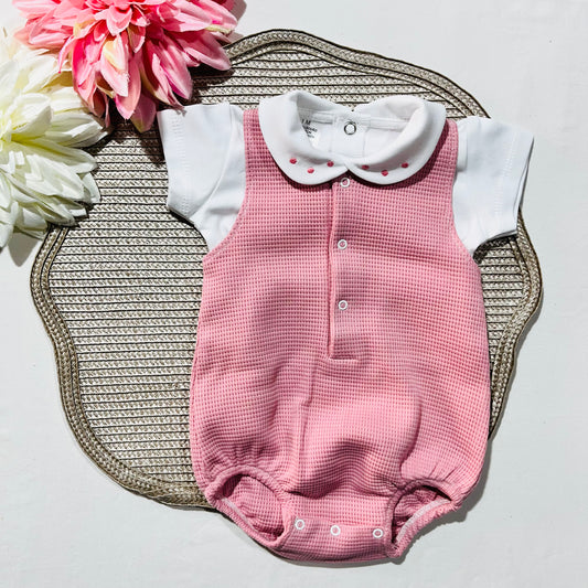 Conjunto de Bebé - Fofo e camisa em rosa velho  - Pintinhas