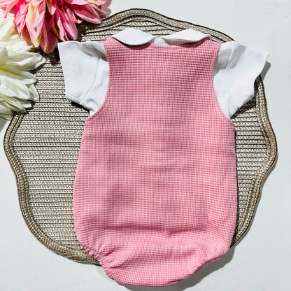 Conjunto de Bebé - Fofo e camisa em rosa velho  - Pintinhas