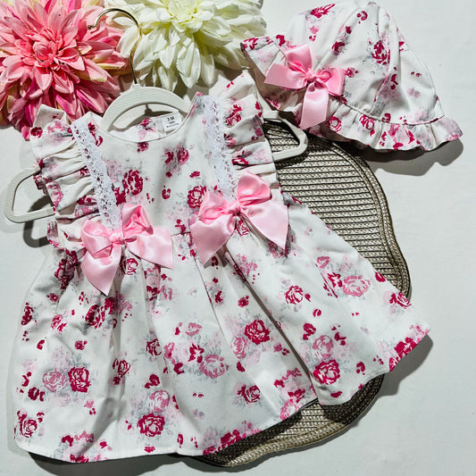 Vestido e chapėu para bebé - Lili
