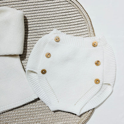 Conjunto para Bebé - Casaco e tapa fraldas em algodão