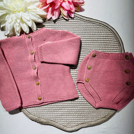 Conjunto de Bebé - Casaco e tapa fraldas em algodão