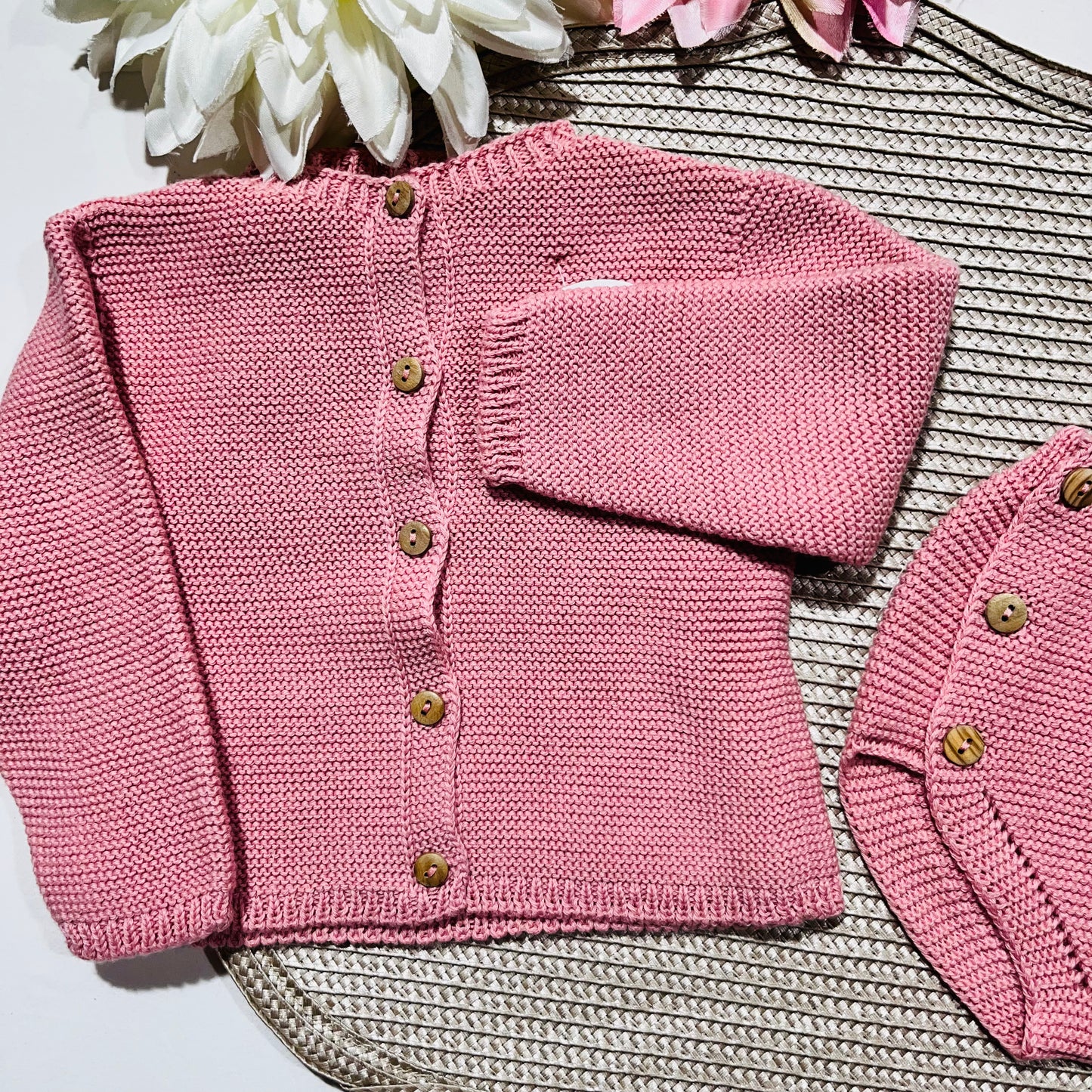 Conjunto para Bebé - Casaco e tapa fraldas em algodão