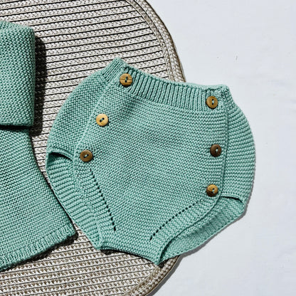 Conjunto para Bebé - Casaco e tapa fraldas em algodão