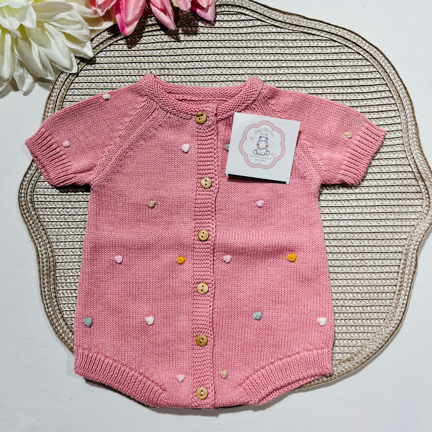 Fofo  para bebé Pipocas - Algodão em rosa velho