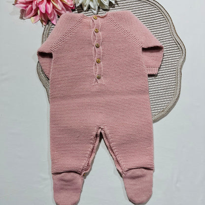Saida de maternidade para bebé - Rosa velho
