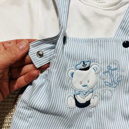 Conjunto de 3 Peças para bebé Marinheiro - Algodão em Azul