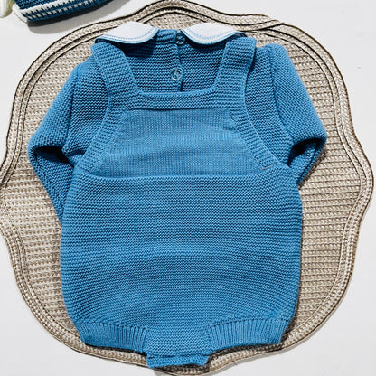 Conjunto saída de maternidade para bebé - Fofo, camisola e gorro em malha