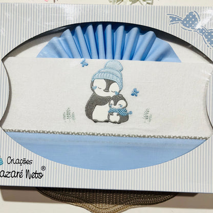 Jogo de lençóis em flanela para Cama de grades - Pinguim