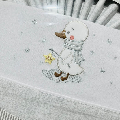 Jogo de lençóis em flanela para Cama de grades - Patinho