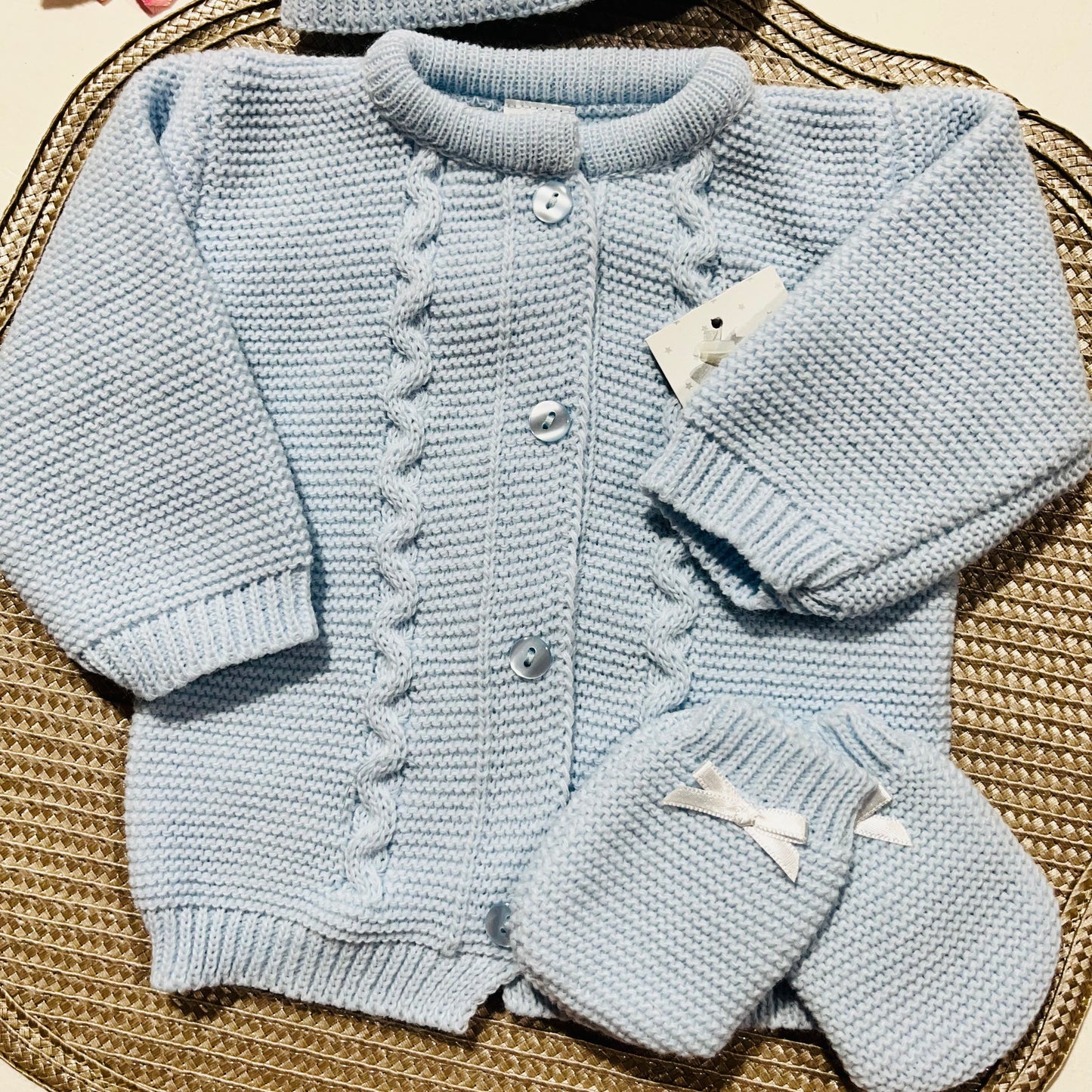 Conjunto de bebé - Casaco + Gorro + luvas - Azul
