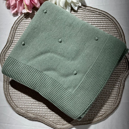 Manta de malha pompom bebé - Com ou Sem personalização