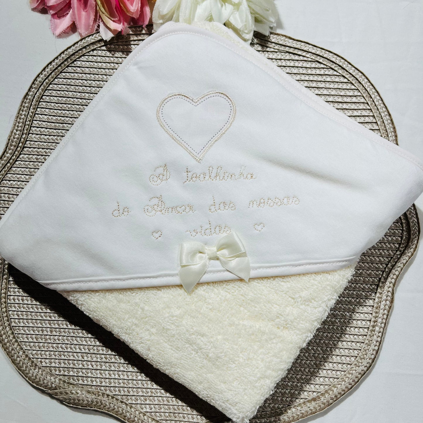 Toalha de Banho em algodão para Bebé - Amor das nossas vidas