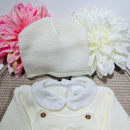 Conjunto de jardineira Pompom para bebé - Pérola