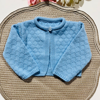 Conjunto Dinis em malha  para bebé - 1,3 e 6M -Azul