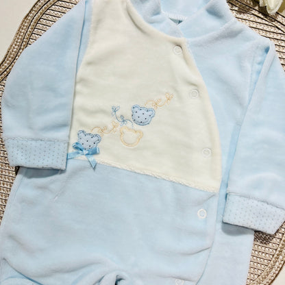 Babygrow  recém-nascido Veludo - 3 ursos